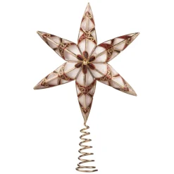 Baumspitze Stern Mit Roten Ornamenten