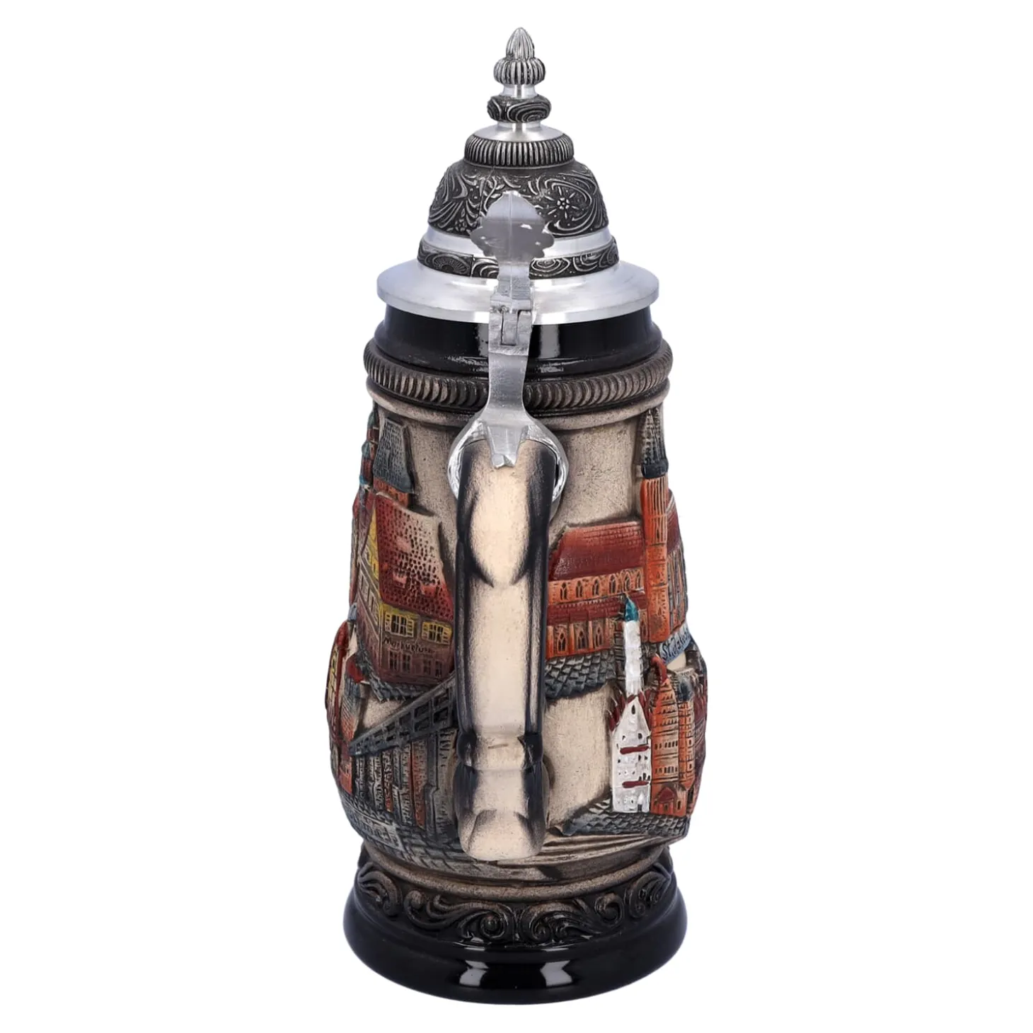 Bierkrug Mit Zinndeckel "Rothenburg", Natur, 0,25 L