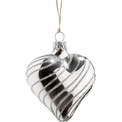 Glasherz Silber Mit Silber Spiraldekor