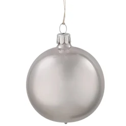 Glaskugel Grau, Glanzend, 7 Cm