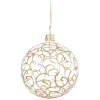 Glaskugel Klar Mit Goldschnorkeln, 6 Cm