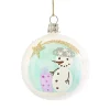 Glaskugel Mit Schneemann Und Sternschnuppe, 7Cm