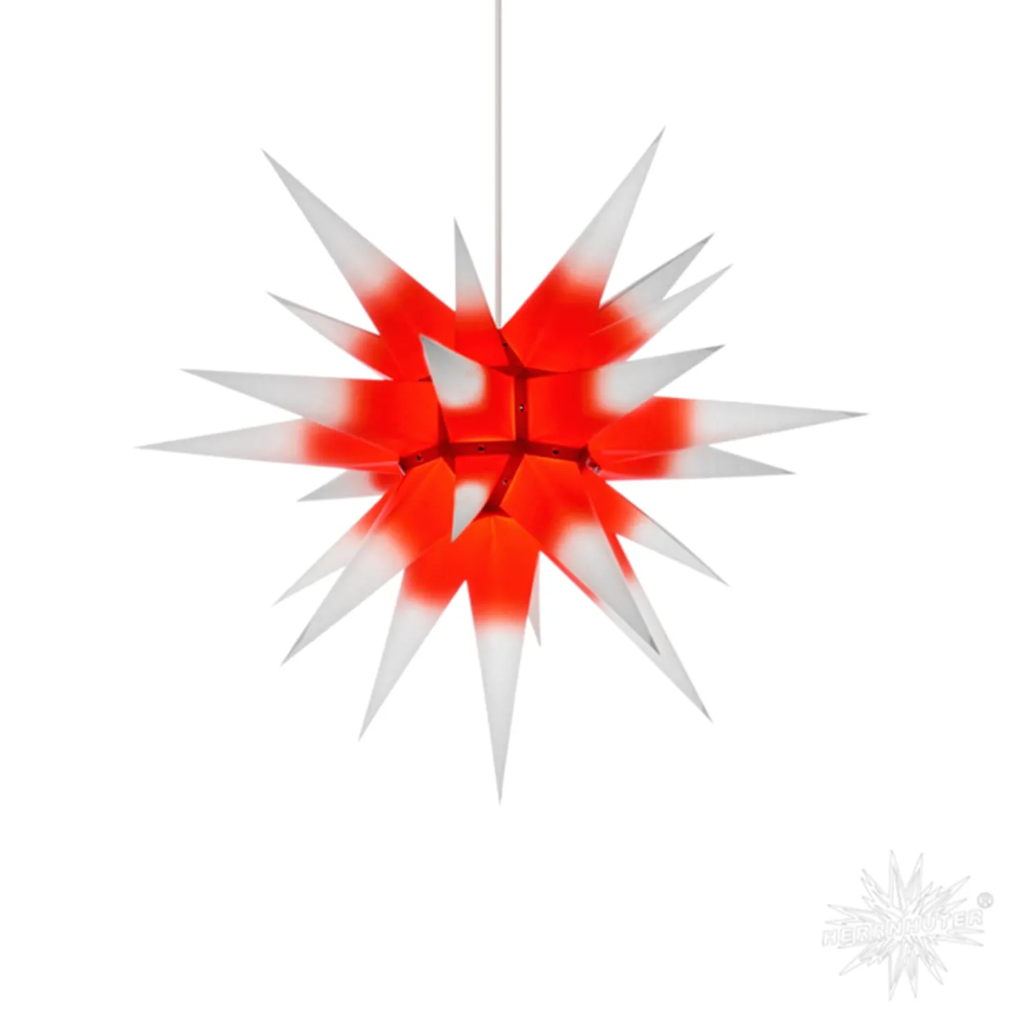 Herrnhuter Papierstern, Rot/Weis, 60Cm