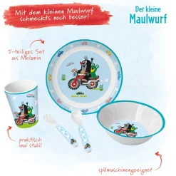Kindergeschirr-Set "Der Kleine Maulwurf" Auf Motorrad