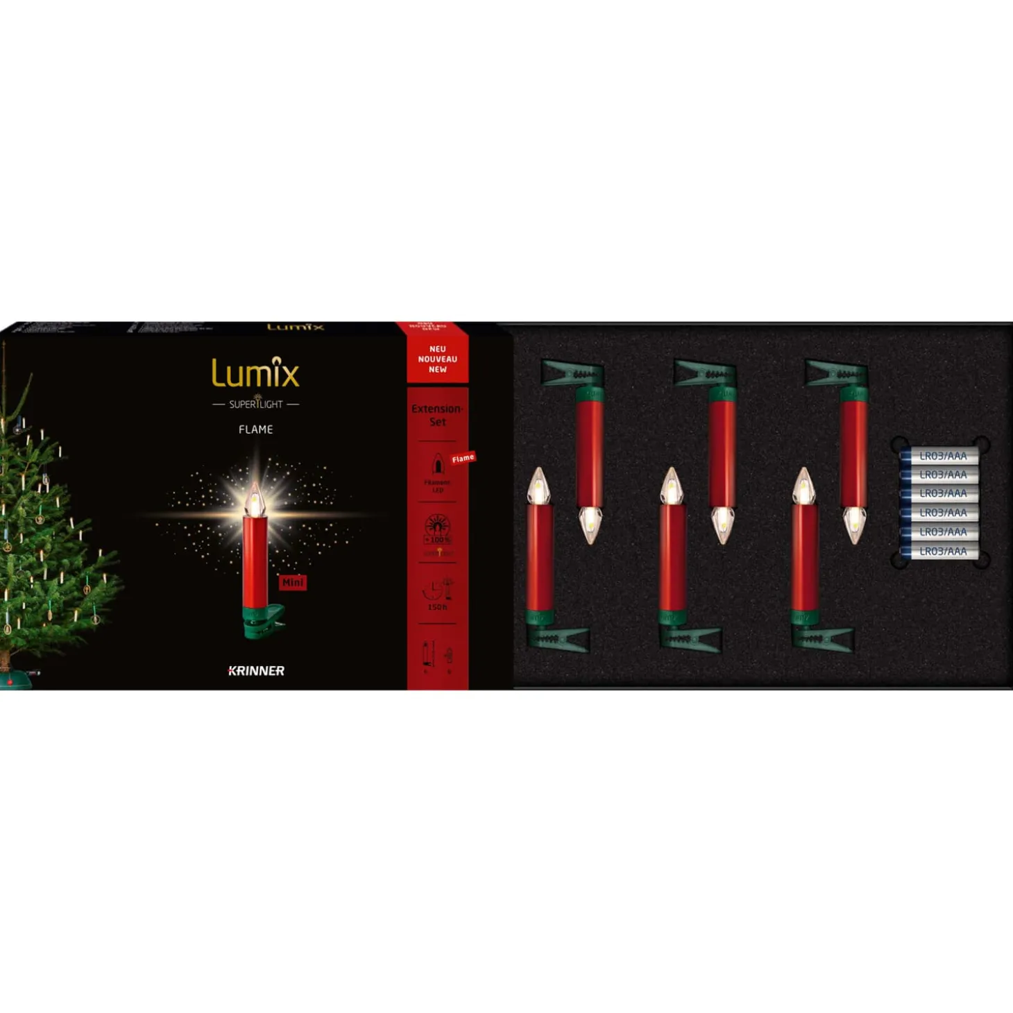 Lumix Superlight Flame 6 Mini Kerzen Erweiterungsset In Rot