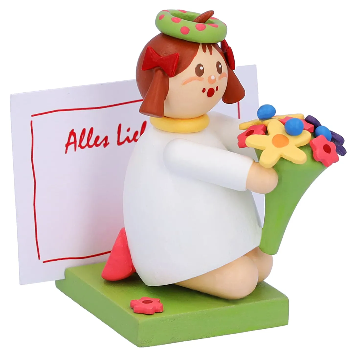 Madchen Mit Blumen "Viele Gruse"