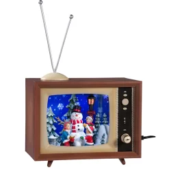 Nostalgiefernseher "Winterszene Mit Schneemannern", Gros