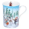 Porzellan-Tasse "Schlittschuhlauf"