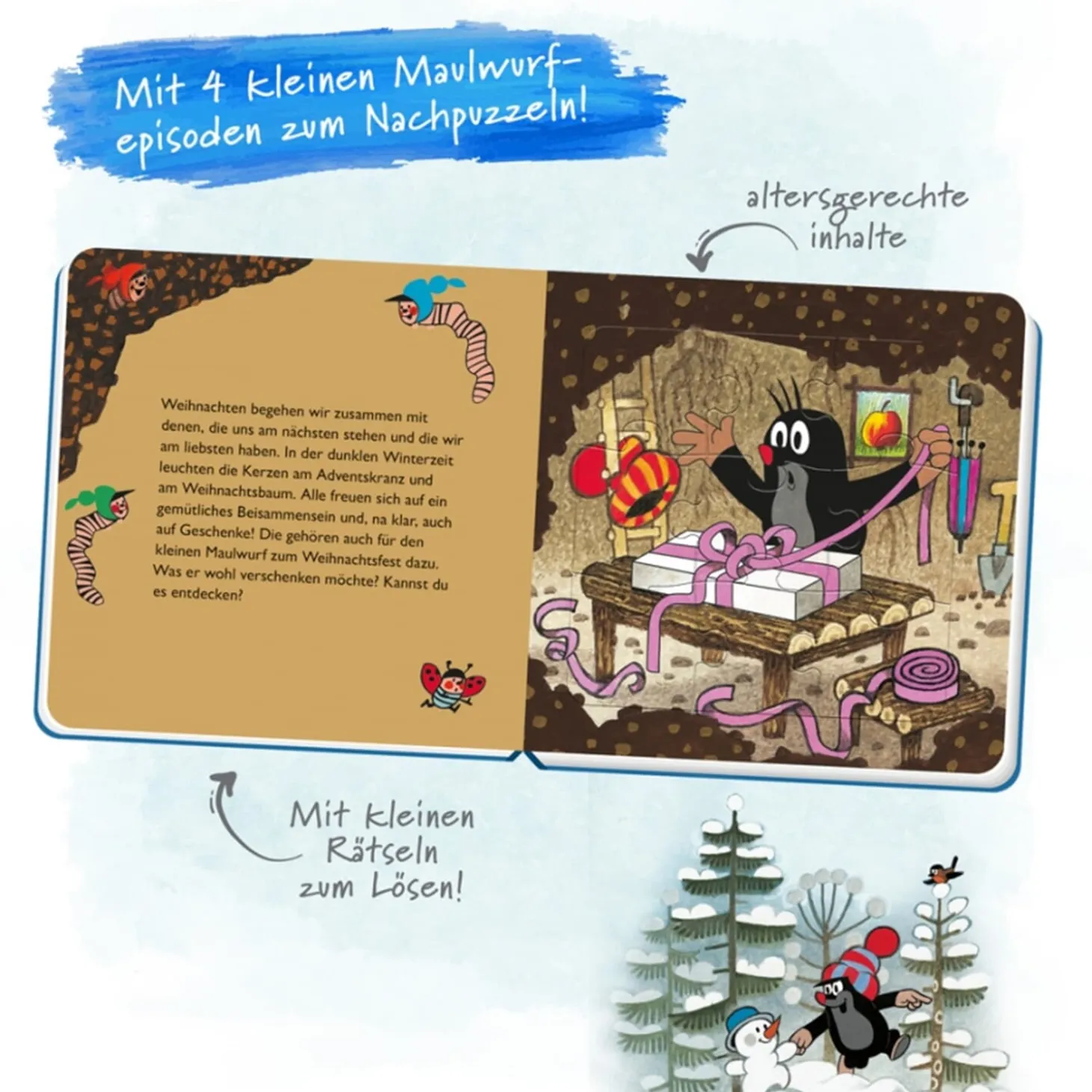 Puzzlebuch Zu Weihnachten "Der Kleine Maulwurf"