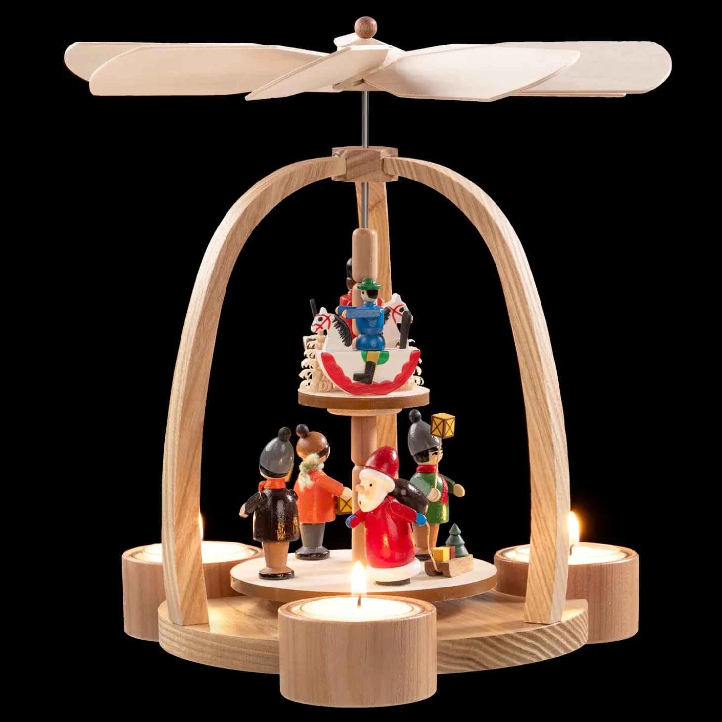 Pyramide "Weihnachtsmann Und Reiterlein"