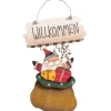 Schild Weihnachtsmann "Willkommen"