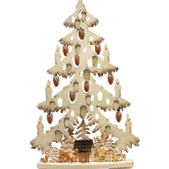 Schwibbögen "Tanne Rehe An Der Futterkrippe", 230V Mit Usb A-Anschluss