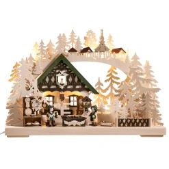 Schwibbögen "Uhrmacherwerkstatt", 230V Mit Usb A-Anschluss