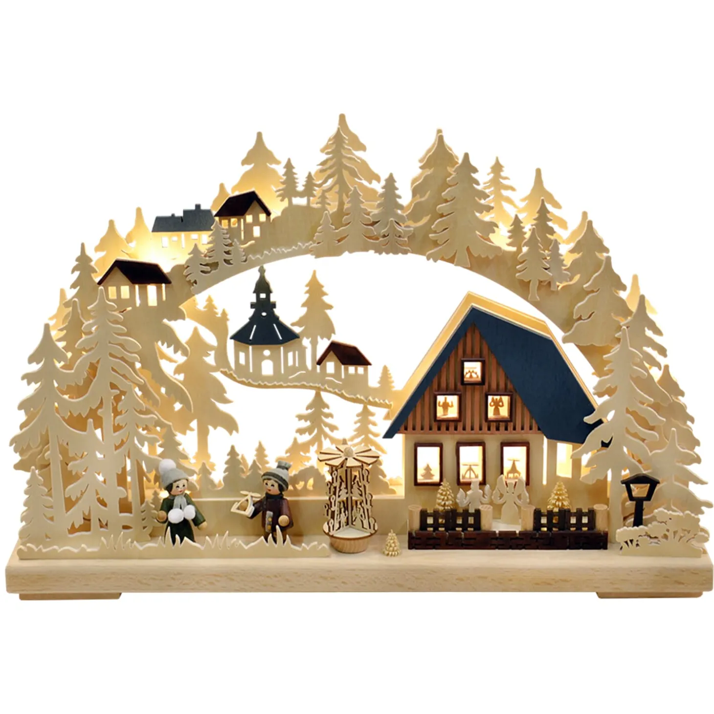 Schwibbögen "Weihnacht In Seiffen", 115V Mit Usb A-Anschluss