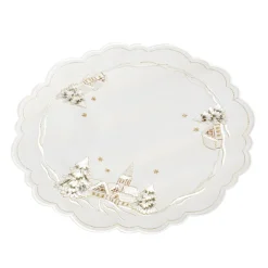Tischdecke "Winterdorf" R 28 Cm