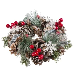 Tur- Oder Tischkranz Mit Roten Fruchten Und Zapfen