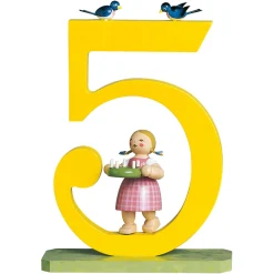 Zahl "5" Madchen Mit Kranz